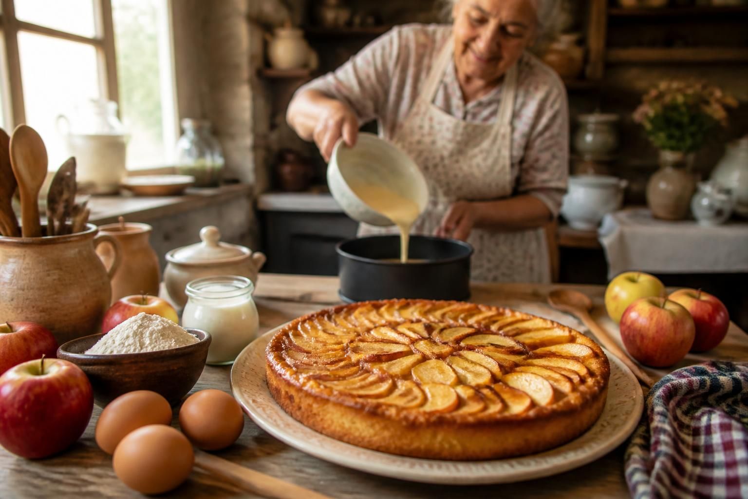 découvrez la recette secrète du gâteau flan aux pommes de ma grand-mère, un délicieux dessert traditionnel alliant douceur et saveurs authentiques.