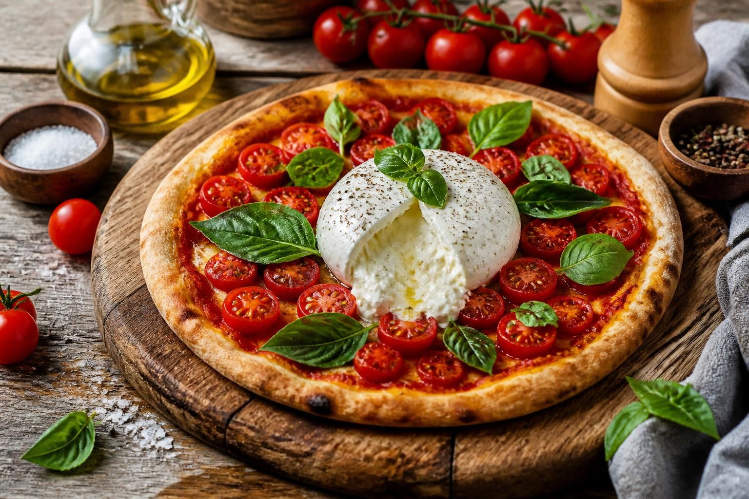 savourez la pizza burrata, un délice alliant tradition italienne et fraîcheur authentique pour une expérience gustative inoubliable.