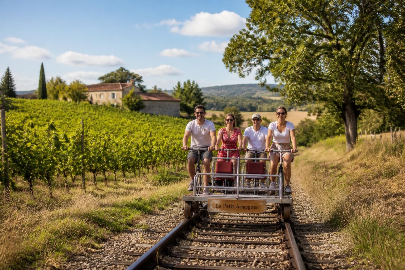 explorez le charme authentique du vélorail en armagnac et vivez une aventure unique sur rail au cœur des magnifiques paysages gascons.
