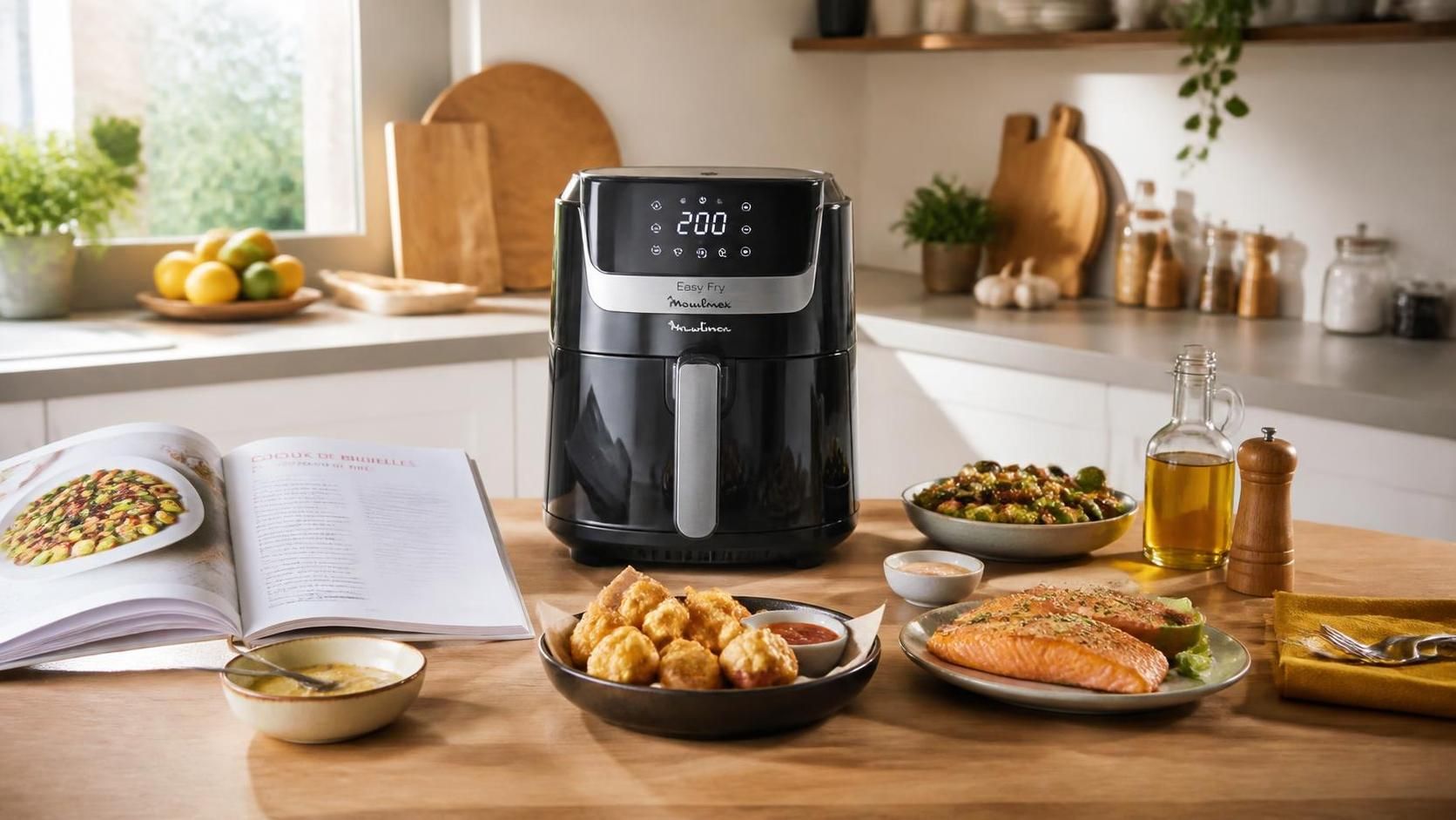 découvrez 'délices rapides', le livre de recettes easy fry de moulinex, pour des repas savoureux et rapides à préparer avec votre friteuse sans huile.