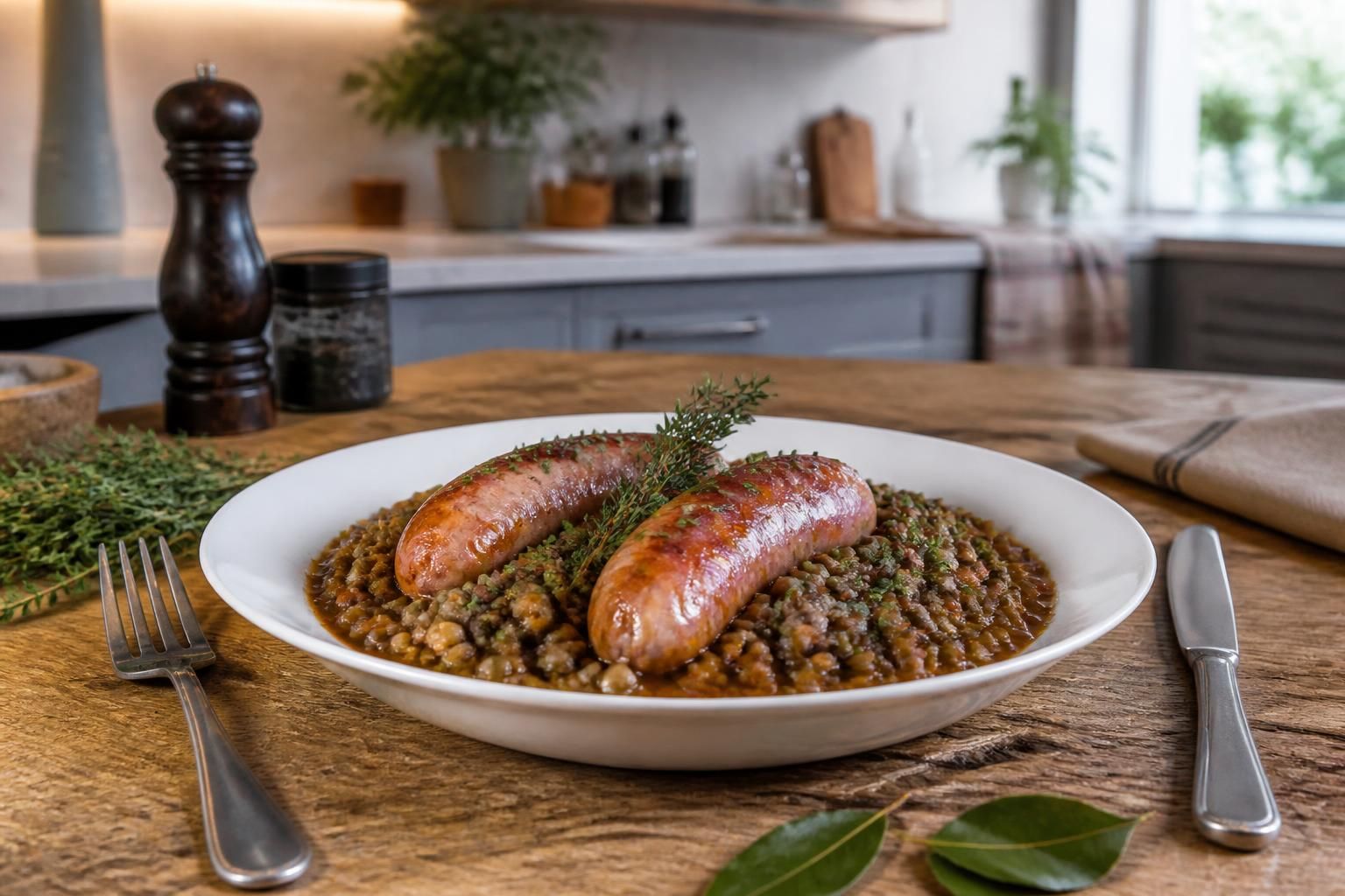 découvrez la recette traditionnelle revisitée des saucisses aux lentilles façon grand-mère, un plat savoureux et réconfortant alliant authenticité et modernité.