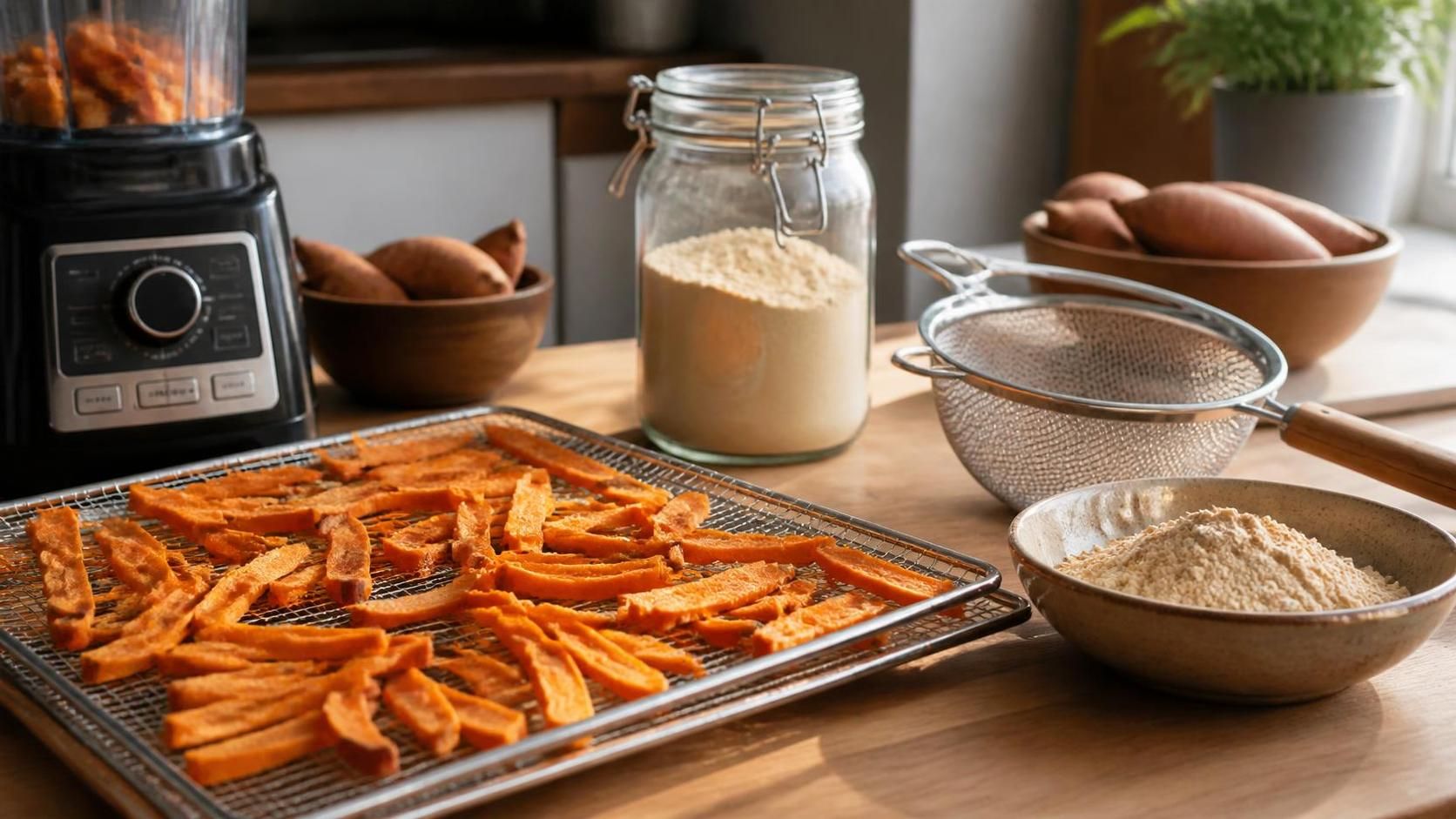 découvrez comment préparer facilement votre propre farine de patate douce maison avec notre guide simple et rapide. idéal pour des recettes saines et gourmandes.
