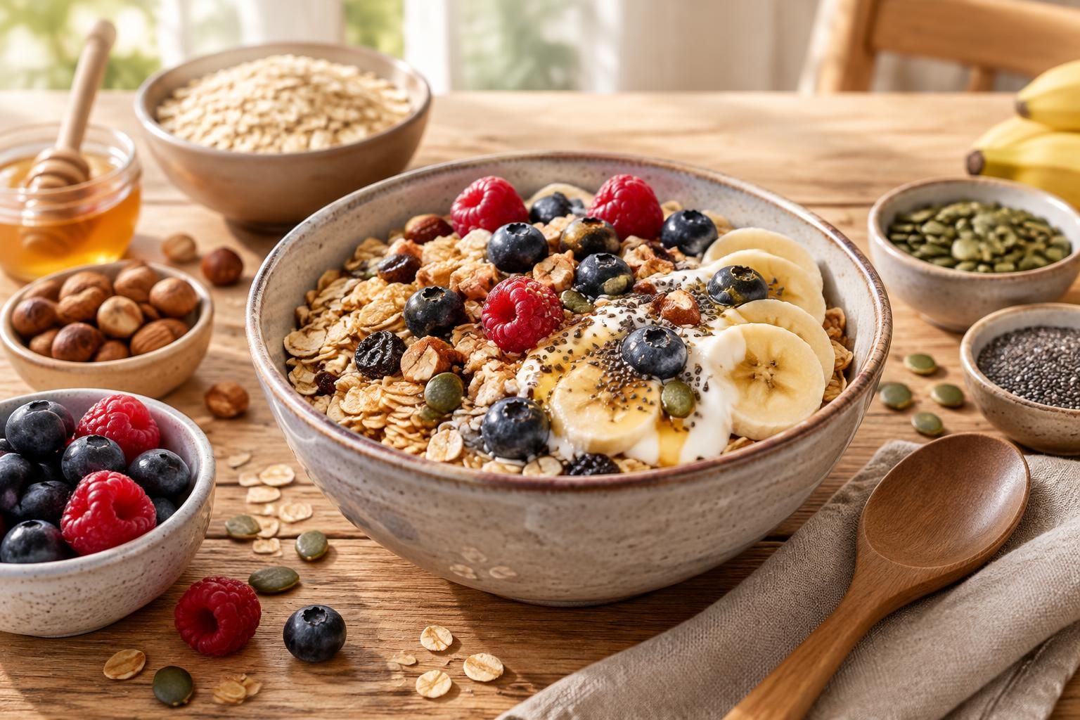 découvrez une recette facile de muesli maison, sain et gourmand, à personnaliser avec vos ingrédients préférés pour un petit-déjeuner nutritif.